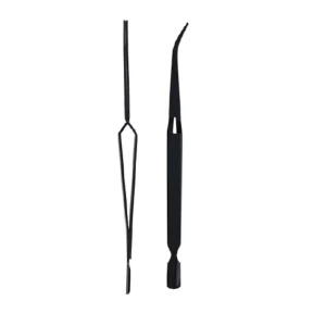 Pinza Curva C con Empujador de Cutícula