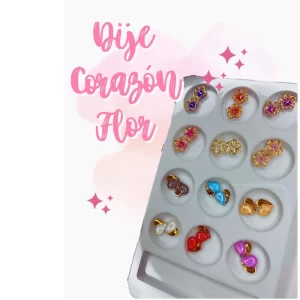 Dije Corazon Flor (Paquete)