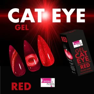 Gel Cat Eye Red Fantasy Nails
